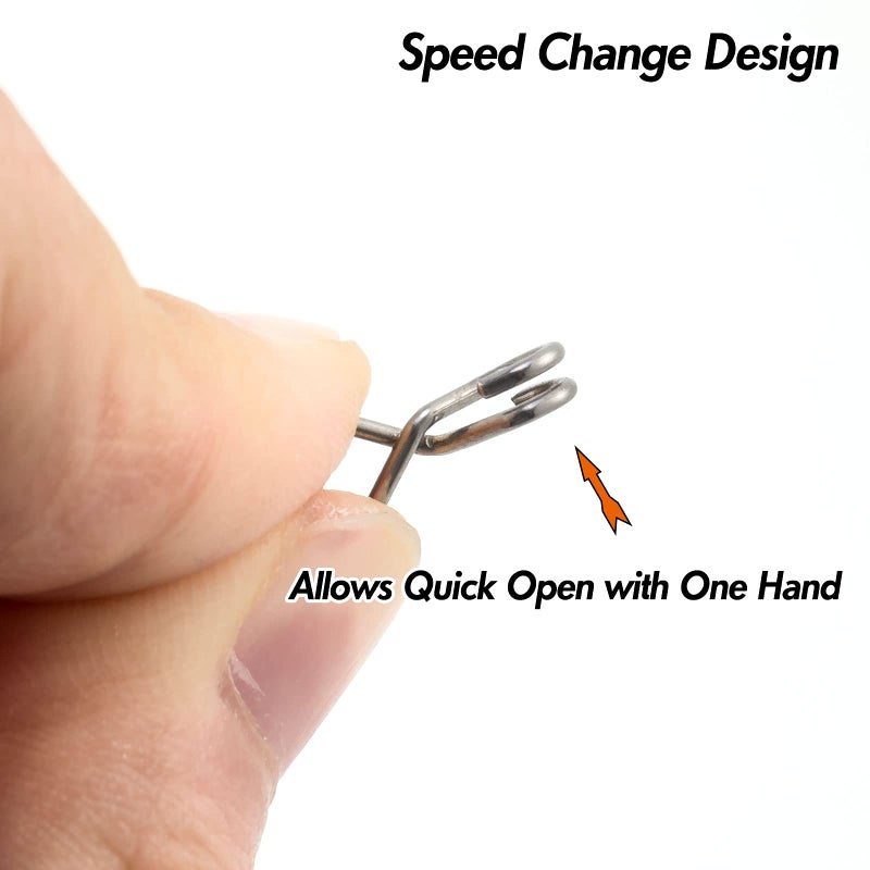 Dr.Fish 20 Pack Speed Clips Stainless Steel Fishing Clips Quick Change Lure Clips Fishing Snaps Freshwater Crankbait Snaps 22LB - Image 3